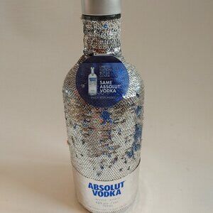 ABSOLUT VODKA Disco Bottle Flip Sequin Bottle Cover 750ml bottle EMPTY